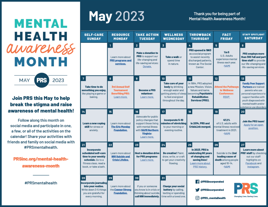 Mental Health Awareness Month PRS